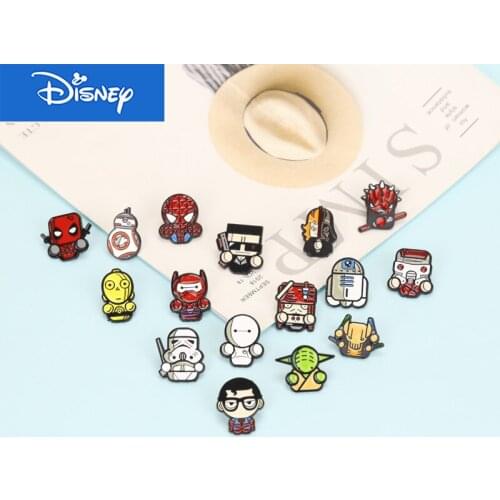 Disney Marvel Movie Figure America Captain Brooch Cartoon Iron Man Thor Shield Enamel Badge Pin For Friends Jewelry