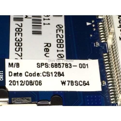 SUPER!!! 685783-001 (685783-501) Free Shipping laptop Motherboard for Hp 1000 2000 NOTEBOOK HM70 compare before order