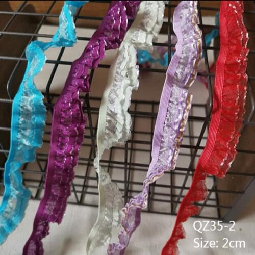 1M Elastic Pleated Guipure Gold Loves Lace Trim Ribbon Silver Lace Fabric Tulle Lace Sewing Clothes Ribbons Craft Supplies QZ35