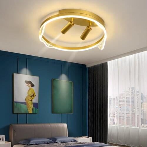 FKL Modern LED Ceiling Lamp Acrylic Lampshade With Spotlight Creative Remote Control Dimming Home Bedroom Study Indoor Lamps