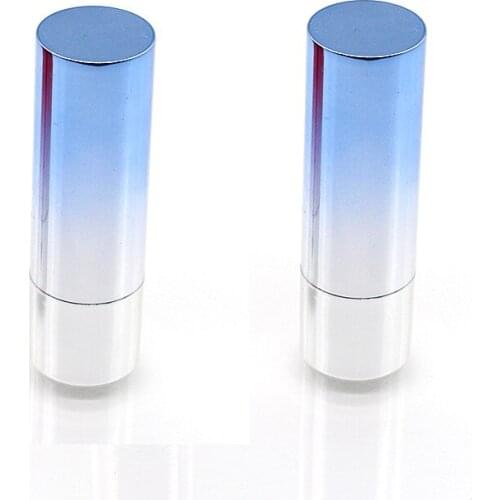 Gradient Blue/Red Lip Balm Tube 12.1mm Plastic Lipstick Container Empty Round Cosmetic Packaging Refillable Bottle 10/25pieces