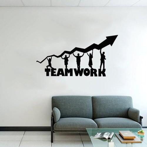 The growth curve teamwork for club company office decoration interior motivational staff stickers vinyl wall decal ov163