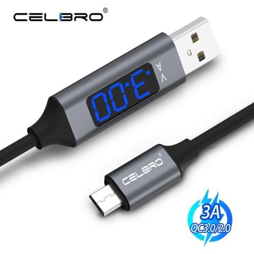 Usb Type C Charger Cable 3A Voltage Current Led Display Cavo Usb C Data Cord Typec for Samsung Galaxy S20 Ultra S20+ S9 S10 Plus