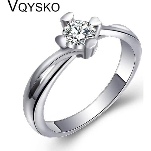 Austria Crystal Channel Stainless steel ring wedding engagement Zircon Crystal Rings women jewelry wholesale