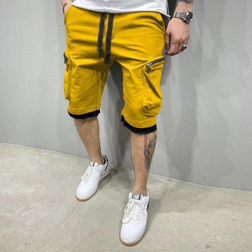 2021 Summer Gym Quick-drying Shorts Men Fitness Streetwear Mens Jogging Short Pants Men Multi-pocket jogger Sport Casual Short