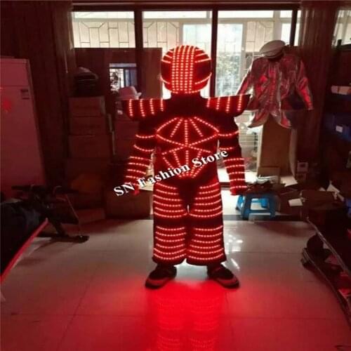 LZ18 LED robot costumes dance robot luminous suit RGB colorful light led costumes bar party stage wears led clothes dj club show