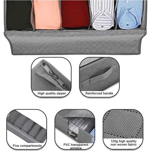 Bed Bottom Organizer Box Folding Quilt Under Bed Storage Bag Wardrobe Shoes Clothes Dustproof Moisture-proof Finishing Container