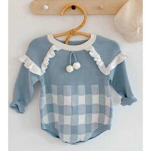 Autumn Winter Baby Girls Clothes Newborn Baby Knitting Jumpsuit Korean Style Toddler Baby Girl Romper Knitting Long Sleeve