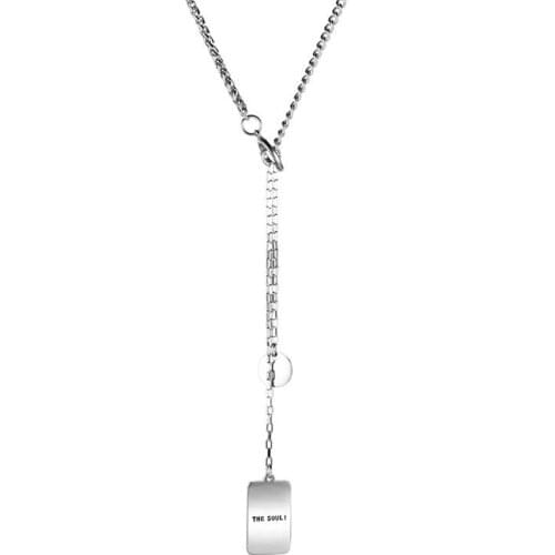 Punk Grunge Unique Designer Mens Military Army Style Stainless Steel Tags Chain Pendant Necklace Aesthetic Jewelry Accessories