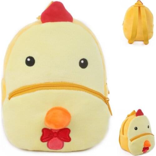 Carton Animal Chick Plush Backpack Satchel Girls School Bag Kids Gift