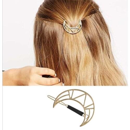 Shuangshuo Multi-Styles Hairpins Hollow Moon Hair Pin Jewelry Moon Hair Clip For Women Girls Barrettes Head Accessories Bijoux