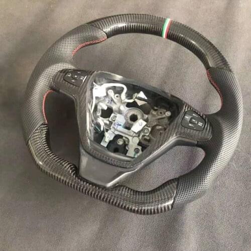 Cuatomized Gloss/Matt Carbon Fiber Sports Steering Wheel Alcantara Leather Replacement for Ford Escort 2015-2021