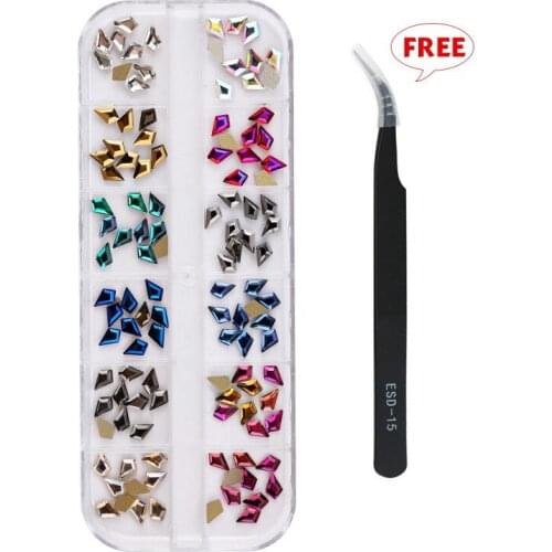 Swarovsky New Multi-Size Nail Rhinestones 3D Crystal AB Clear DIY Nail Art Decorations Silver Rivet Rhinestone 네일 액세서리