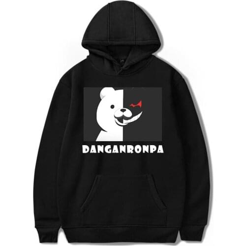 Danganronpa Hoodie Sweatshirt Monokuma Black White Bear Moletom Oversized Harajuku Hoodies Long Sleeve cool Printed Game Clothe