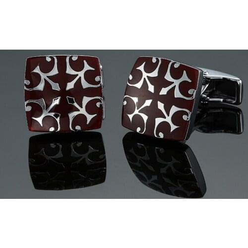 DY High quality brass enamel craft red square four bird Cufflinks Mens French shirt Cufflinks free shipping