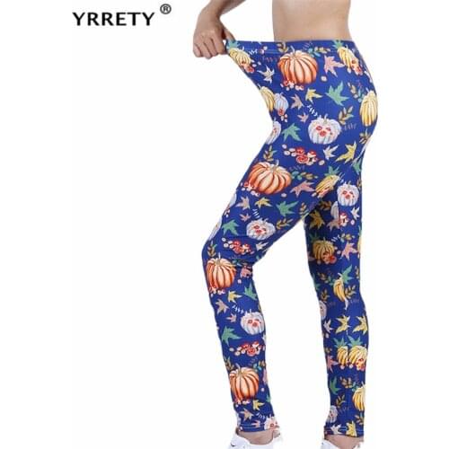 YRRETY Solid High Waist Leggings Women Sports Gym Girl Warm Leggins Mujer Jogging Workout Casual Push Up Fitness Pumpkin Bottom