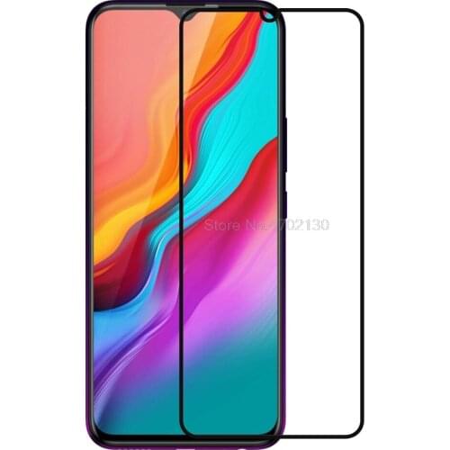 Tempered Glass For Infinix Hot 8 Glass Full Cover Glue Screen Protector For Infinix Hot 8 Lite Phone Glass