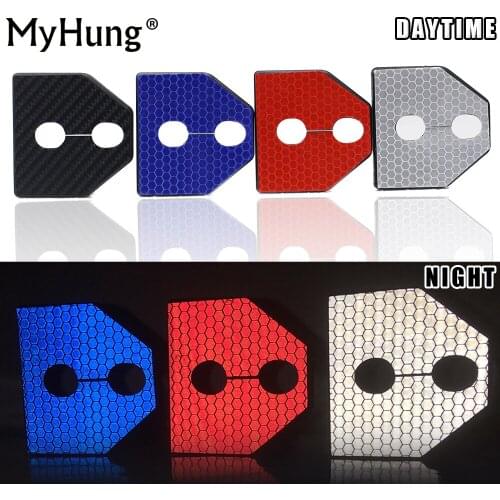 For Subaru Forester Outback Legacy Impreza LIBERTY XV Car Door Lock Protective Cover Sticker Reflective Carbon Fiber Car Styling