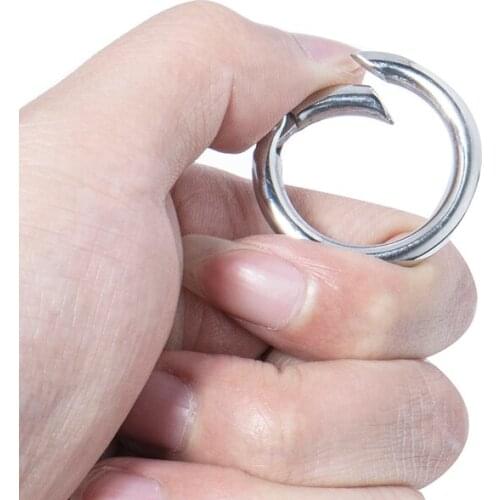 1PC High Quaity Stainless Steel Round Spring Clasps Openable Spring Snap Clip Hook Keychain Bag Clips Connector Rings For DIY