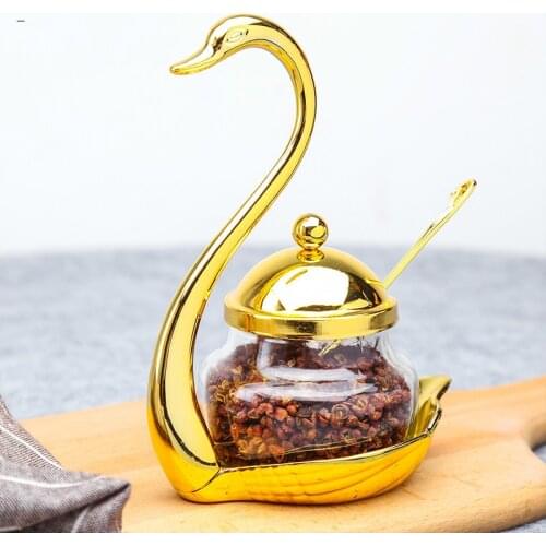 Gold Swan Sugar can salt tank seasoning Tank kitchen supplies glass seasoning box seasoning bottle creative Seasoning Bottle C11