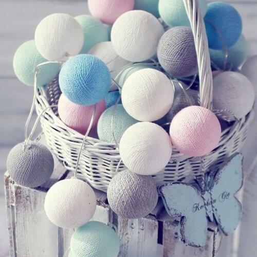 20 Leds Ball Light For Christmas Bedroom Garden Decoration Light Ball Lantern Night Light Colorful LED Cotton String Lights