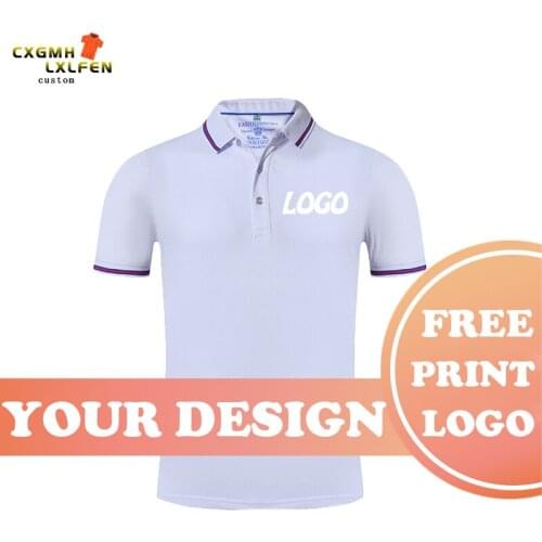 9 colors for men and women in summer can wear casual lapel short-sleeved shirt POLO shirt custom LOGO printing DIY brand text