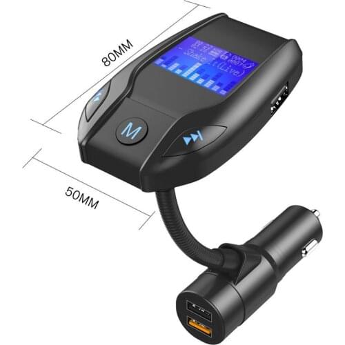 Car Kit Bluetooth Handsfree FM Transmitter Type Radio LED Display MP3 Player Support MP3/WMA Music Format Car Accessories