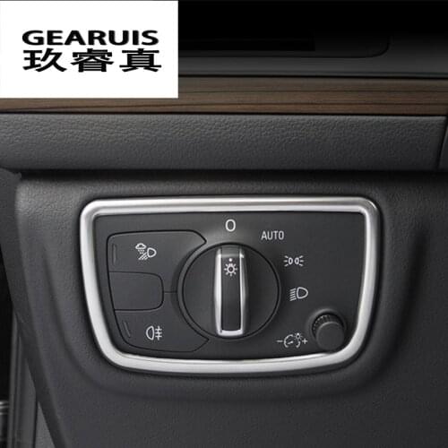 Car Styling Headlight Switch Buttons Decorative Covers Trim Interior Stainless Steel Stickers for Audi A6 C7 Auto accessories