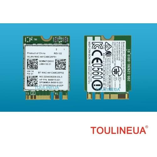 BCM94371ZAE 802.11ac SPS 849916-001 849915-001 BT4.1 867Mbps BCM94371 M2 NGFF WiFi Wireless Network Card PK BCM94352Z For HP