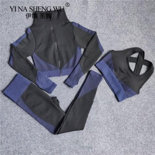 Seamless Women Yoga Sets Female Sport Gym Suits Wear Jogging Clothes Women Fitness Sport Gym Set Women Long Sleeve Yoga Clothing