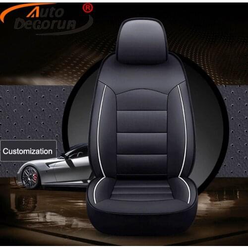 AutoDecorun Custom Perforated Cowhide Leather Car Seat Covers for Renault Fluence 2011 Seat Cover Sets Car Protector Accessories