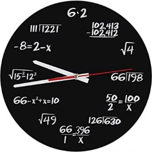 Math Wall Clock , Math Formulas Clock Quiz Clock in Black and White Unique Math Equation Clock for Home, Office