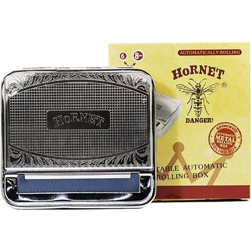 HORNET Metal Rolling Box 70MM / 78MM Silver Cigarette Maker Metal Tobacco Rolling Machine Case