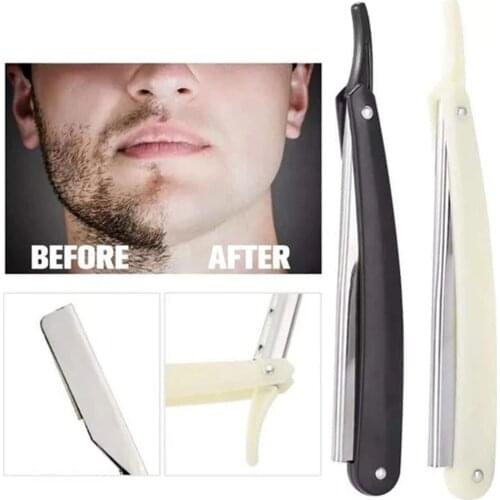Men Shaving Barber Tools Hair Razor And Blades Antique Black Folding Shaving Knife Unisex Hair Removal Shaving Knife Haircut#dp4