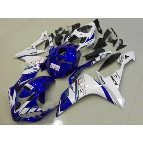 Injection Mold Fairing kit for YZFR1 07 08 YZF R1 2007 2008 YZF1000 white blue Fairings set+full tank cover+gifts YA05