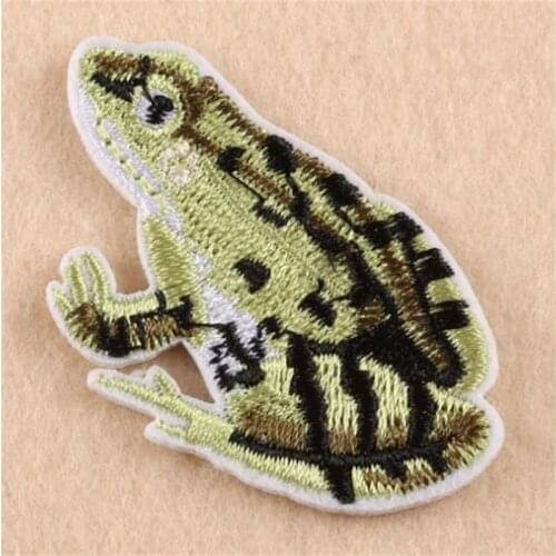 Clothing diy embroidery iron on patch deal with it frog animal biker patches for clothe cartoon stickers fabric free shipping