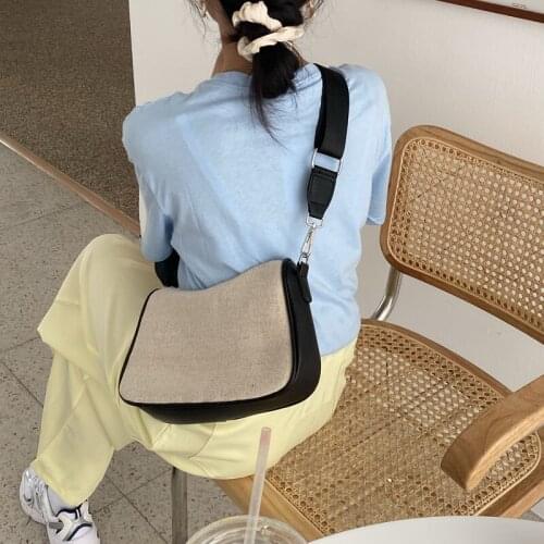 NEW Luxury Canvas Armpit Bags For Women 2020 Summer News Design Luxury High Shoulder Cross Body Handbags Female Travel Bag