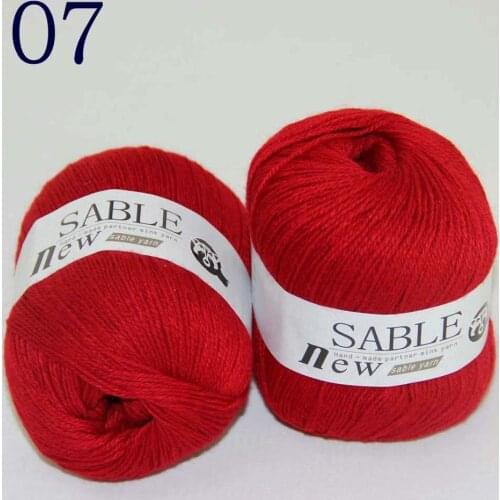 Sale 2*50gr Super Soft Pure Sable Cashmere Wrap Shawls Hand Knit Wool Crochet Yarn 243-07 Hot Red