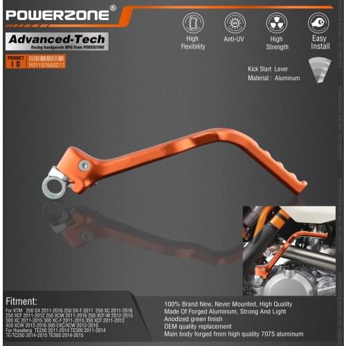 Powerzone Alloy Kick-start Lever For KTM 250SX 250XC 250XCW 11-16 450XCW 500EXC/XCW 12-16 For Husaberg TE250 TE300 TE/TC250