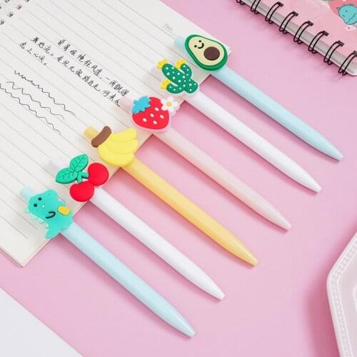 50PCS Cartoon Click Ballpoint Pen Cute for Student Writing Pen Black 0.5mm Creative Super Cute Japanese-Style Oil Pen Stationery