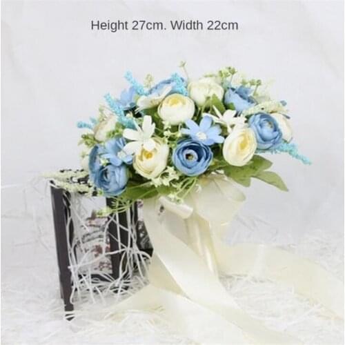 Wedding Rose Flowers Matrimonios Holding Bouquet Fleur Artificielle Handmade Satin Romantic Pure Bridal Bouquets