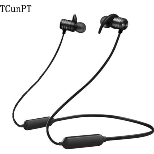 TCunPT Portable Bluetooth Earphone Sports Wireless Headphones Stereo Magnetic Headset for Phone Xiaomi IPhone Android SAMSUNG