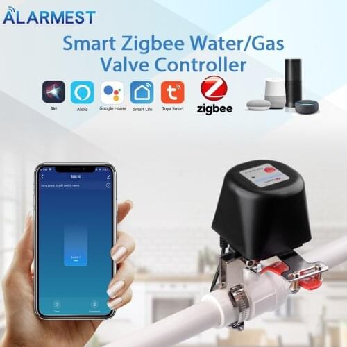 ALARMEST Tuya Alexa Google Assistant Smart Wireless Control Gas Water Valve Smart Life WiFi Shut OFF Controller
