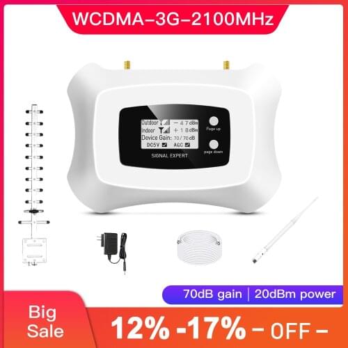 2020 3G Signal Booster Signal Band WCDMA 2100MHz Mobile Signal Booster Phone Repeater Amplifier for Asia,Europe and Africa users