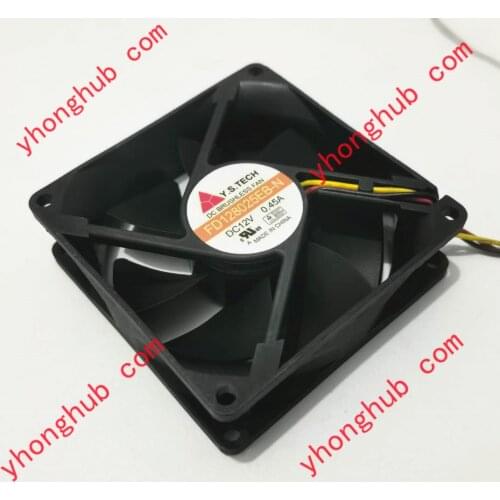 Y.S.TECH FD128025EB-N DC 12V 0.45A 3-wire 80x80x25mm Server Cooling Fan