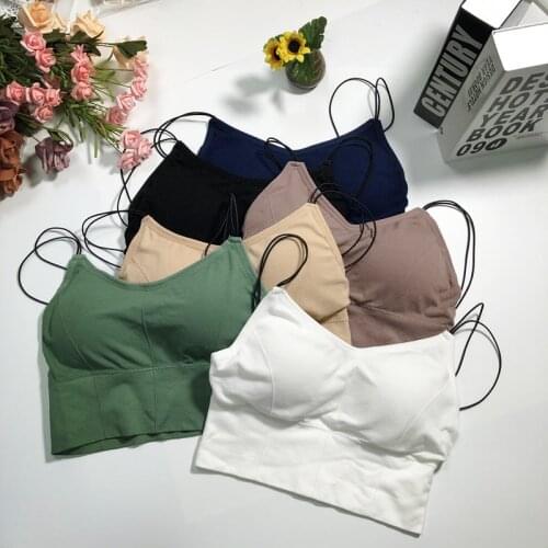 Women Tank Crop Top Sexy Seamless Underwear Female Tube Top Wire Free Lingerie Padded Camisole