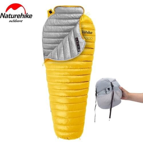 Naturehike Winter Sleeping Bag Goose Down Ultralight Mummy Type Sleeping Bag Warm Portable Camping Travel Home Daily CW300