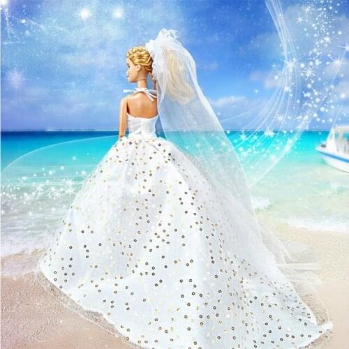 1/6 Doll Accessories Handmade Wedding Dress Halter skirt Tailing Wedding dress Ken Suit For Barbie Ken Doll Clothes Dressing Toy