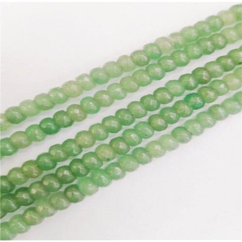 1 Strand 4x6mm Natural Green Aventurine Facet Wheel Loose Beads DIY Fashion Jeawelry Making Accessories Unisex 15.5"