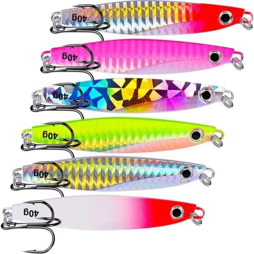 1PC 7g-40g Slow Jig Light Silicone Bait Metal Jig Wobbler Jigging Spoon Bait Fishing Lure Winter Sea Ice Minnow Tackle Squid